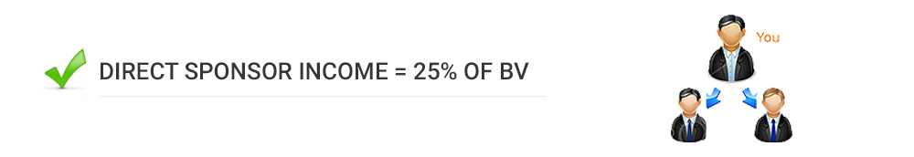 Direct Sponsor Income = 25% of BV